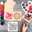stencil plantilla reutilizable 15x15cms modelo picaflor colibri floral 2