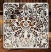 stencil plantilla reutilizable 20x20cms modelo patron floral damasco 0