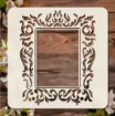stencil plantilla reutilizable 15x15cms modelo marco rectangular vintage medida interna 6x8cms 0