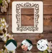 stencil plantilla reutilizable 15x15cms modelo marco rectangular vintage medida interna 6x8cms 1