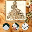 stencil plantilla reutilizable 15x15cms modelo dama elegante floral 1
