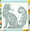 stencil plantilla reutilizable 15x15cms modelo gato decorativo 0