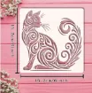 stencil plantilla reutilizable 15x15cms modelo gato decorativo 1