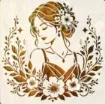 stencil plantilla reutilizable 15x15cms modelo dama rosas 0