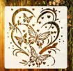 stencil plantilla reutilizable 15x15cms modelo mariposas corazones 0