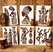 stencil plantilla reutilizable medida 21x15cms modelo tribal africanas x6 motivos precio unitario 0