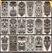 stencil plantilla reutilizable 25x13cms modelo totems tiki x16 motivos diferentes precio unitario 0