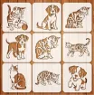 stencil plantilla reutilizable 15x15cms modelo mascotas 9 motivos diferentes precio unitario 0