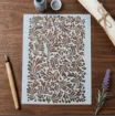stencil plantilla reutilizable 20x15cms modelo textura botanica hojitas 2