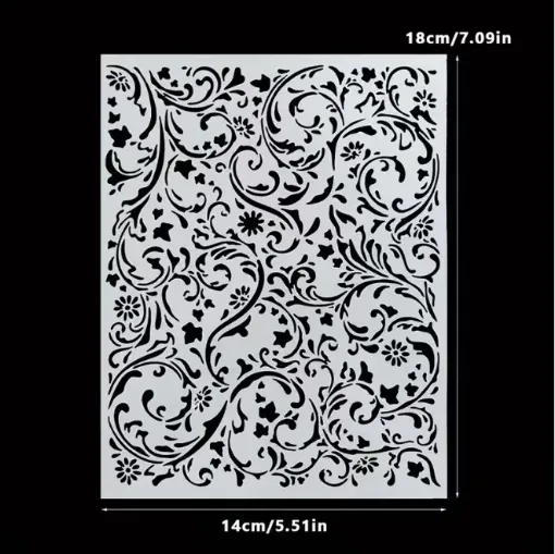 stencil plantilla reutilizable 18x14cms modelo arabescos floral 0