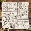 stencil plantilla reutilizable 15x15cms modelo postal vintage plumin 0