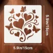 stencil plantilla reutilizable 15x15cms modelo mariposas corazones 1