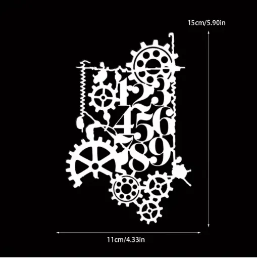 stencil plantilla reutilizable 15x11cms modelo engranajes sin marco 0