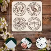 stencil plantilla reutilizable 15x15cms modelo sellos vintage animales 1