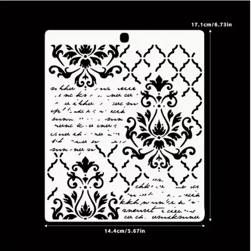 stencil plantilla reutilizable 17x15cms modelo azulejos vintage 0