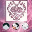 stencil plantilla reutilizable 15x15cms modelo corazon rosas vintage 2