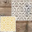stencil plantilla reutilizable 15x15cms modelo floral romantivo vintage 1