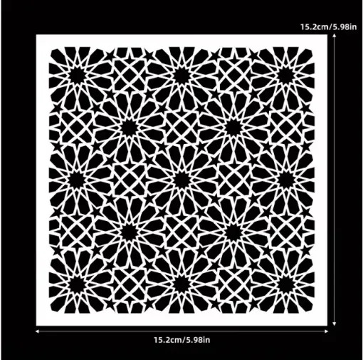 stencil plantilla reutilizable 15x15cms modelo floral margaritas 0