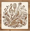 stencil plantilla reutilizable 15x15cms modelo instrumentos musicales 0