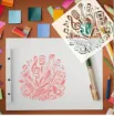 stencil plantilla reutilizable 15x15cms modelo instrumentos musicales 2