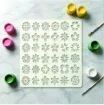 stencil plantilla reutilizable 15x15cms modelo florcitas mini x36 4