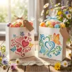 stencil plantilla reutilizable 15x15cms modelo mariposas corazones 4