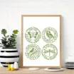 stencil plantilla reutilizable 15x15cms modelo sellos vintage animales 3