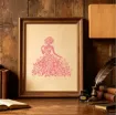 stencil plantilla reutilizable 15x15cms modelo dama elegante floral 3