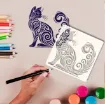 stencil plantilla reutilizable 15x15cms modelo gato decorativo 3