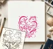 stencil plantilla reutilizable 15x15cms modelo mariposas corazones 3