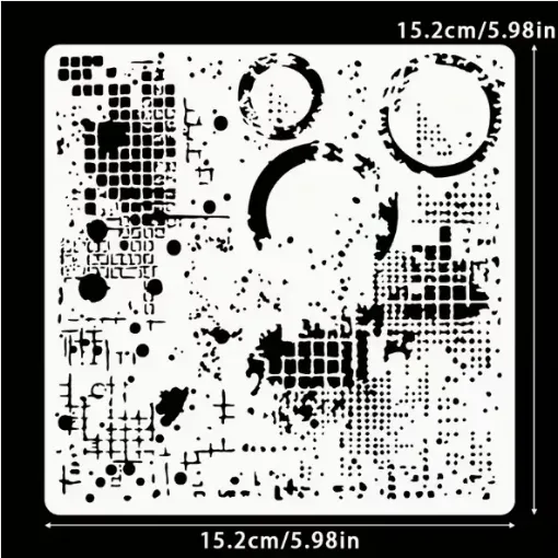 stencil plantilla reutilizable 15x15cms modelo abstracto 0