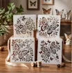 stencil plantilla reutilizable 10x10cms modelo mariposas floral set 4 modelos diferentes 1