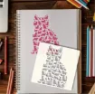 stencil plantilla reutilizable 15x15cms modelo gato gatitos 2
