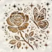 stencil plantilla reutilizable 15x15cms modelo rosa mariposa 0