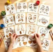 stencil plantilla reutilizable 7 5x7 5cms modelo caritas emoticones set 16 modelos diferentes 0