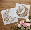 stencil plantilla reutilizable 15x15cms modelo luna creciente floral set 2 modelos diferentes 0