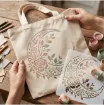 stencil plantilla reutilizable 15x15cms modelo luna creciente floral set 2 modelos diferentes 2