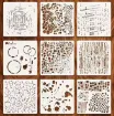 stencil plantilla reutilizable 10x10cms modelo texturas geometricas set 9 modelos diferentes 0