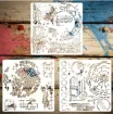 stencil plantilla reutilizable 15x15cms modelo textura mapa retro 3 motivos diferentes precio unitario 0