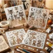stencil plantilla reutilizable 15x15cms modelo gatos divertidos 4 motivos diferentes precio unitario 0