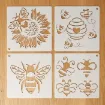 stencil plantilla reutilizable 15x15cms modelo panal abejas 4 motivos diferentes precio unitario 0