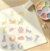 stencil plantilla reutilizable 5x5cms modelo mascota gato set 36 modelos diferentes 3