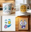 stencil plantilla reutilizable 7 5x7 5cms modelo caritas emoticones set 16 modelos diferentes 7