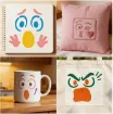 stencil plantilla reutilizable 7 5x7 5cms modelo caritas emoticones set 16 modelos diferentes 8