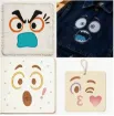 stencil plantilla reutilizable 7 5x7 5cms modelo caritas emoticones set 16 modelos diferentes 9