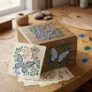 stencil plantilla reutilizable 10x10cms modelo mariposas floral set 4 modelos diferentes 4