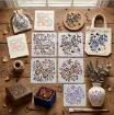stencil plantilla reutilizable 10x10cms modelo mariposas floral set 4 modelos diferentes 5