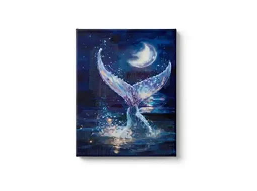 pintura diamantes 5d bastidor 30x40cms motivo ballena nocturna 0