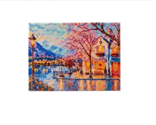 pintura diamantes 5d bastidor 30x40cms motivo lago alpino 0