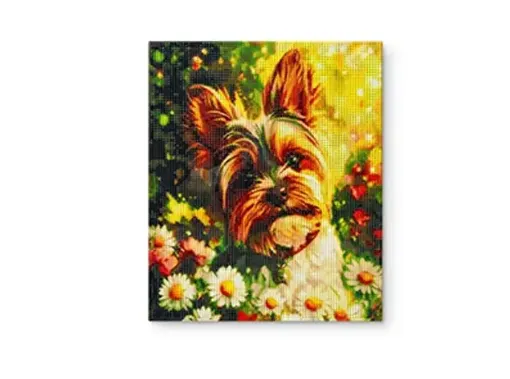 pintura diamantes 5d bastidor 30x40cms motivo perro yorki 0